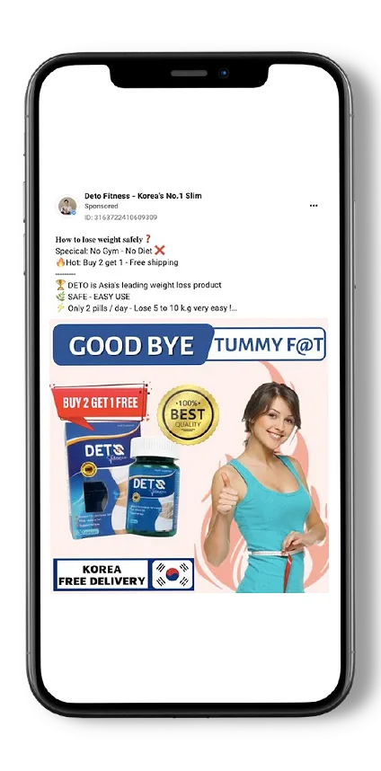 Cloaking Ad for Weight Loss Product