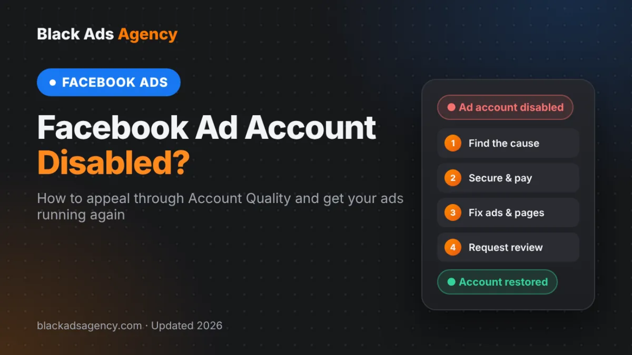 Facebook ad account disabled: steps to appeal through Account Quality and restore your ads